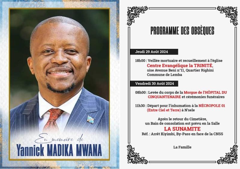 LES OBSEQUES DE YANNICK MADIKA MWANA 